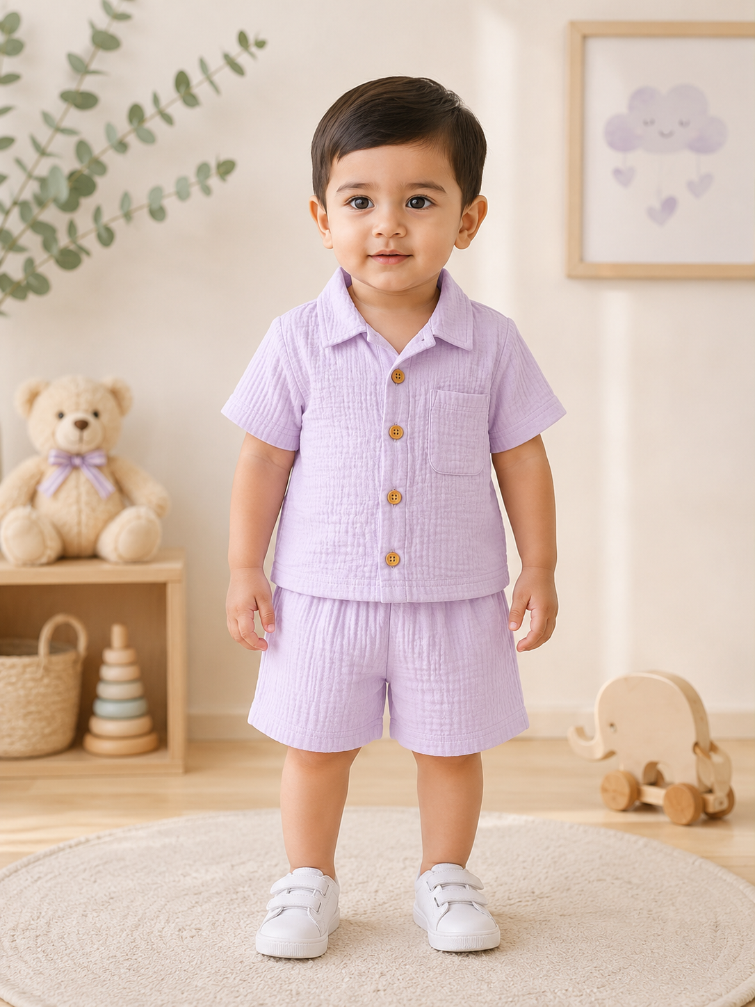 Lavender Dream Crinkled Muslin Co-ord Set